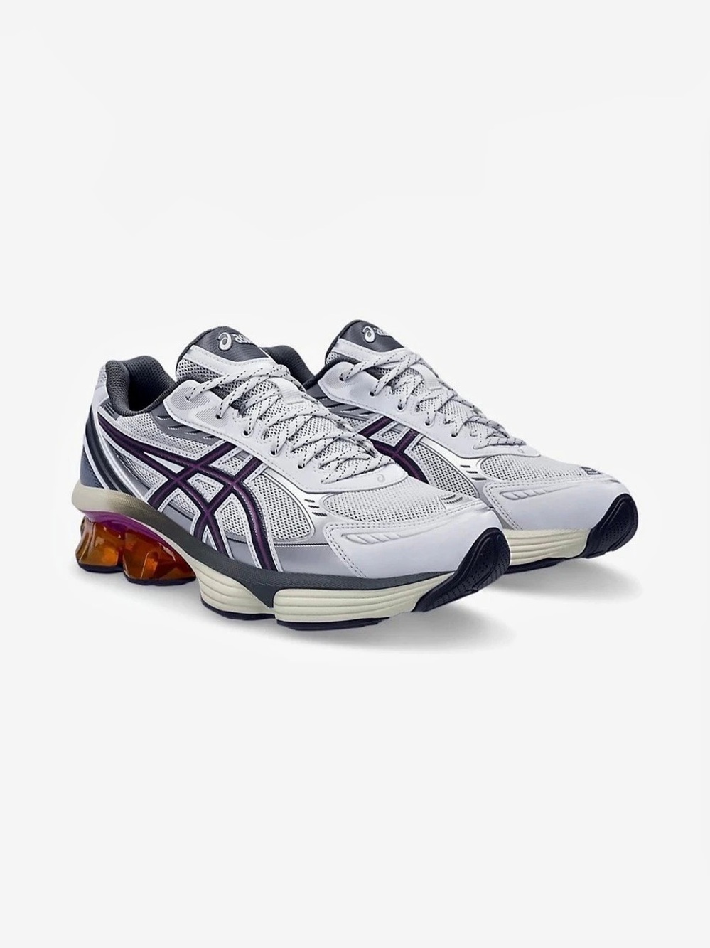 ASICS GEL-kinetic fluid Athletic Sneakers in White & Purple truffle grey 9.5 US